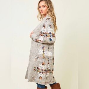 Northern Angel Fair Isle Nordic Duster Cardigan
Size XL